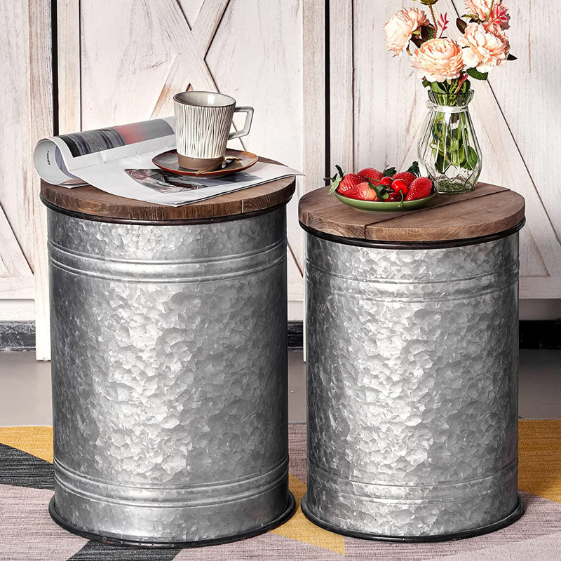 Williston Solid Wood Drum End Tables with Storage & Reviews Wayfair